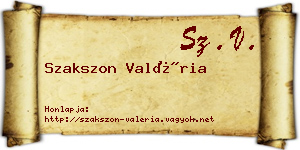 Szakszon Valéria névjegykártya